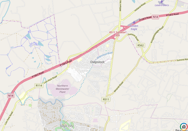 Map location of Diepsloot